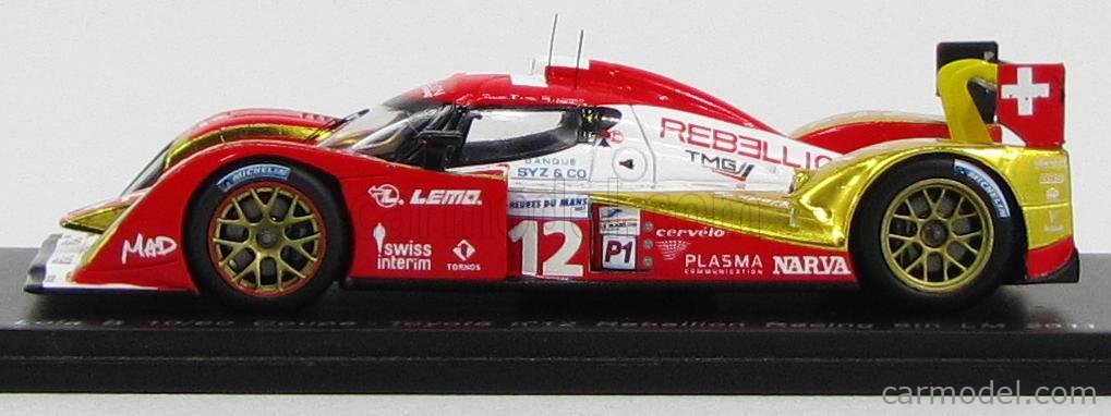 SPARK-MODEL S2527 Scale 1/43 | LOLA B10/60 TOYOTA REBELLION RACING N 12 6th  24h LE MANS 2011 N.PROST - N.JANI - J.BLEEKEMOLEN RED GOLD WHITE