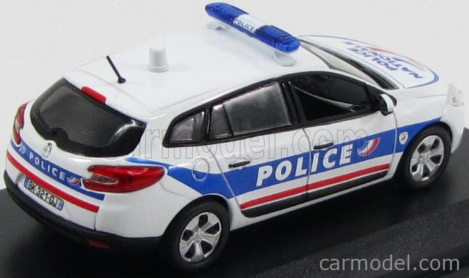 Norev Echelle Renault Megane Sw Estate Police Nationale White Blue