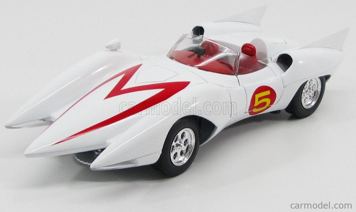 AUTOWORLD AMM971/04 Scale 1/18 | SPEED RACER MACH 5 WITH MONKEY 2011 WHITE