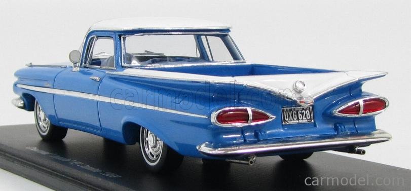 Modélisme Spark – Chevrolet Impala El Camino 1959 échelle 1:43, Bleu Et Blanc, Neuf