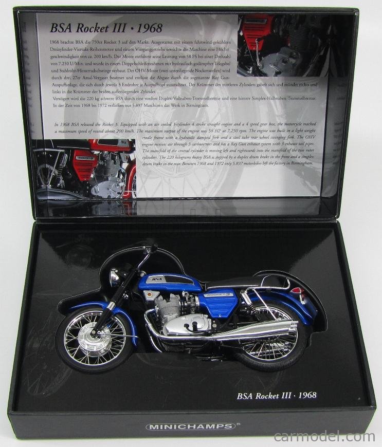 MINICHAMPS 122130101 Escala 1/12 | BSA ROCKET III 1968 BLUE