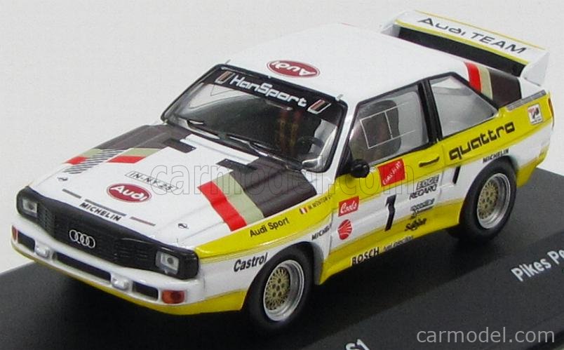 Miniature IXO 1/43 Audi Quattro S1 Pikes Peak 1985 – Mouton, Boîte D'origine