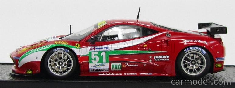 FERRARI - 458 ITALIA GT2 N 51 TEAM AF CORSE WINNER CLASS GTE-PRO 24h LE  MANS 2012 G.FISICHELLA - G.BRUNI - T.VILANDER