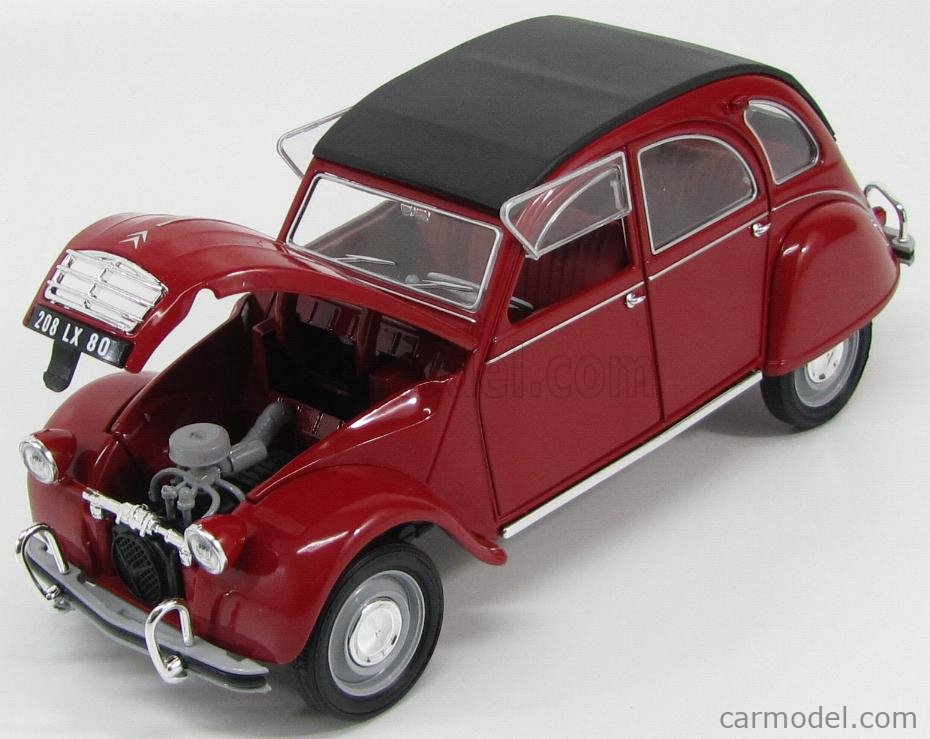 NOREV 180006-2CVR Scale 1/18 | CITROEN 2CV AZAM 1965 RED BLACK