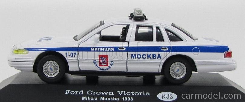 1/43 DIECAST RUSSIAN COLLECTION FORD CROWN VICTORIA MOSCOW POLICE CAR 1998 