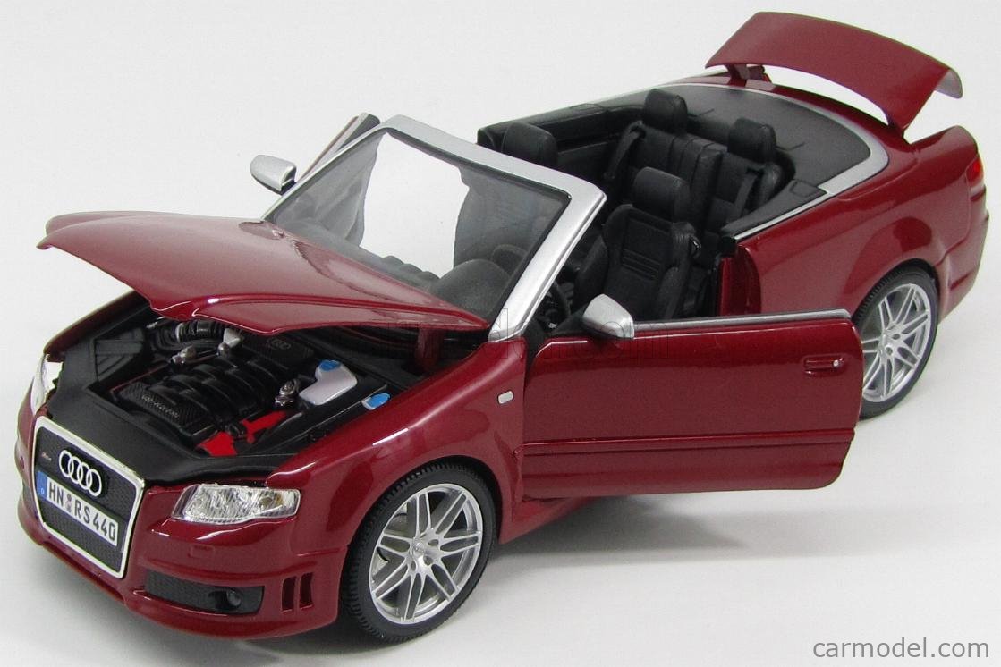 MAISTO 31147R Scala 1/18 | AUDI A4 RS4 CABRIOLET 2007 RED MET