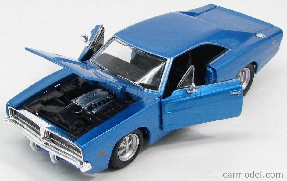1969 Dodge Charger R/T Blue 1:25 Diecast Model Car 
