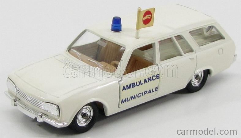 Miniature 1/43 – Peugeot 504 Break Dangel Ambulance Pompiers – Kit MVI – Occasion