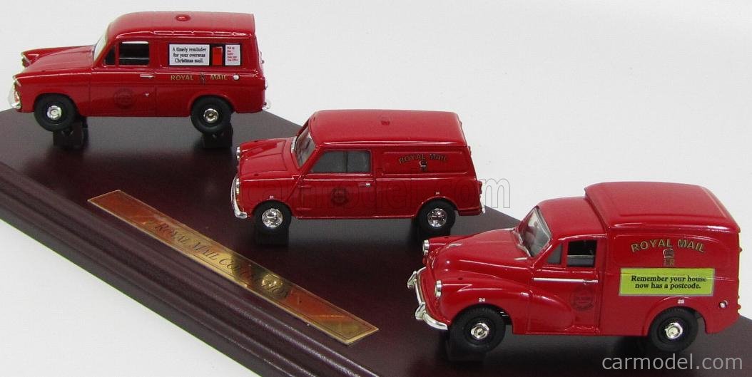 FORD ENGLAND - SET ROYAL MAIL COLLECTION - ANGLIA 1961 - MORRIS MINI VAN  1965 - MORRIS MINOR VAN 1956