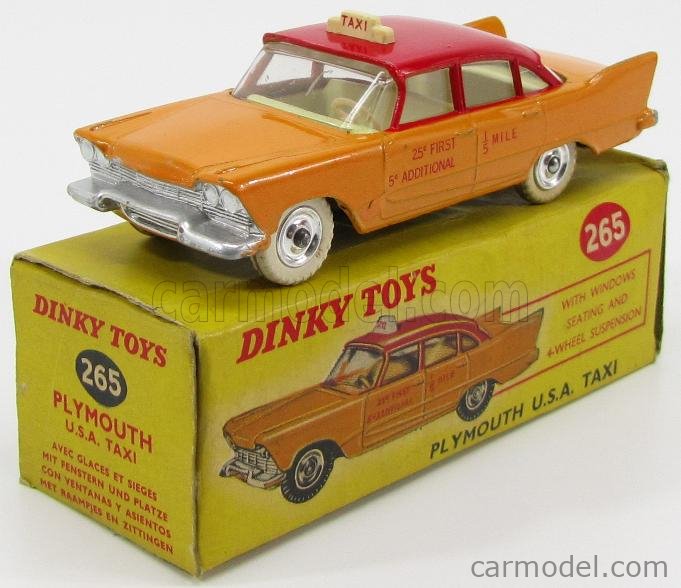 DINKY Nº 265 Plymouth USA Taxi transferts/décalcomanies 