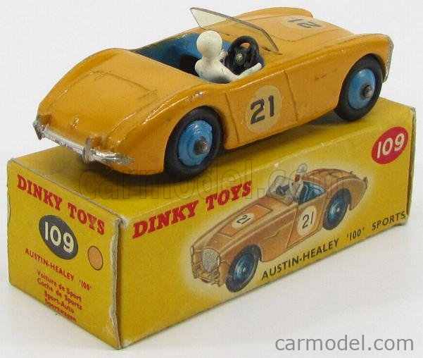 yellow Reproduction Box by DRRB Dinky #109 Austin Healey 100 Sports 