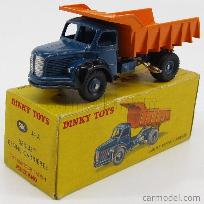 Miniature Berliet Stradair Benne Orange MOB FRANCE - Echelle 1/18 - 75 Cm - Occasion
