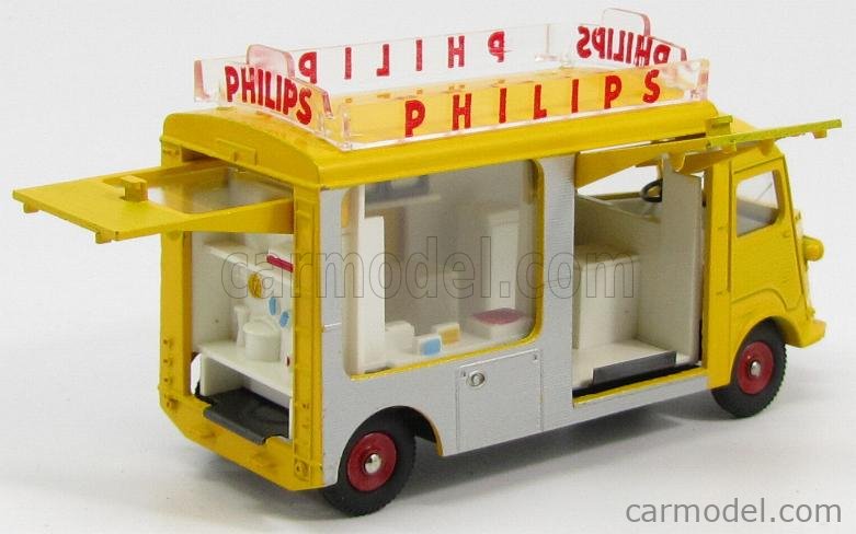 DINKY TOYS France 587 Citroën Philips – Fourgon Jaune/Gris/Rouge, Échelle 1:43, Boîte D’Origine