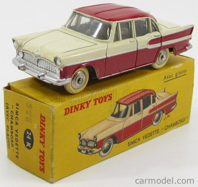 DINKY FRANCE 528 24K Scale 1/43 | SIMCA VEDETTE CHAMBORD IVORY RED