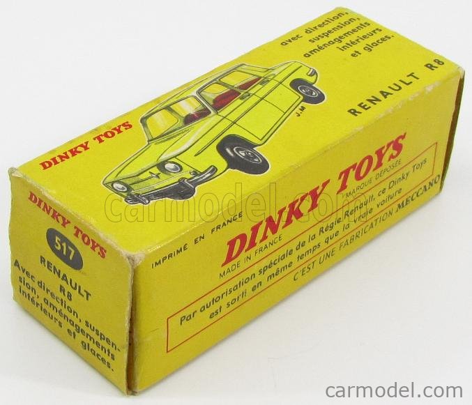 Dinky Toys France 1/43 – Renault 8 Jaune 517, Bon état Sans Boîte