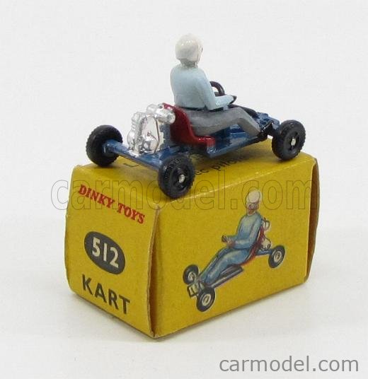 Dinky Toys N°512 – Leskokart Midjet Kart Avec Pilote – 1962 – Bon État Rouge/Bleu
