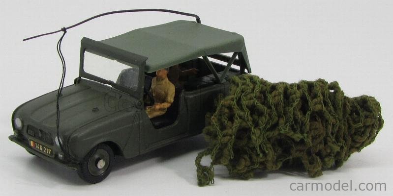 DINKY TOYS renault 4L gendarmerie sinpar militaire + fixe antenne + ant. GRISE B
