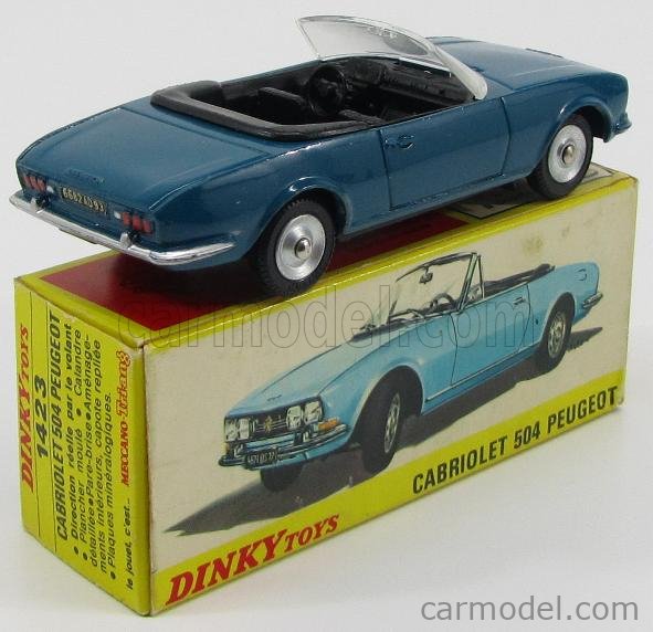 1 record certify dinky toys atlas repro ref 1423 peugeot convertible 504 