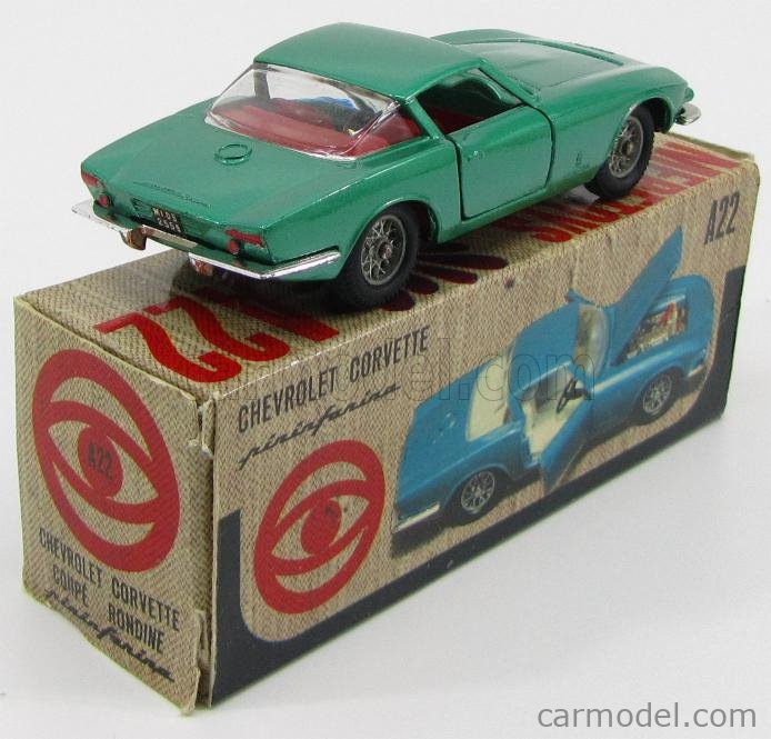 Mebetoys Corvette Silver Rondine Pininfarina A-22 Vintage Italy Metal Toy Car