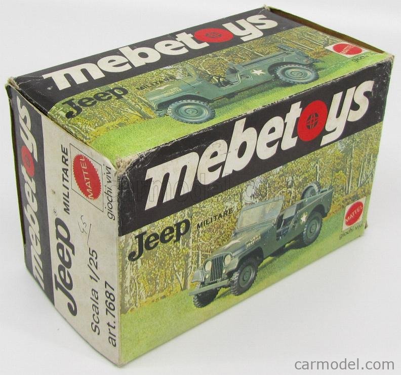 Jeep Willys CJ Mebetoys Mattel 1/43 - Version ONU Blanche - Boîte D'origine