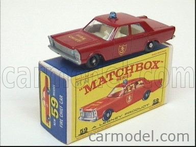 MATCHBOX 59 Scale 1/66 | FORD USA GALAXIE FIRE CHIEF ENGINE RED