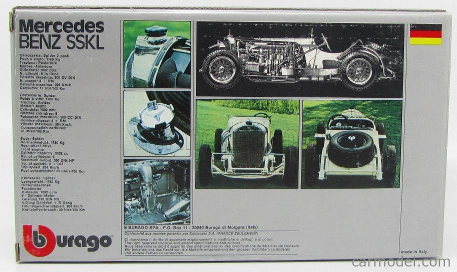 Burago 1/18 Mercedes SSKL 1931 - 1000 Miglia #87 Blanche (Occasion)