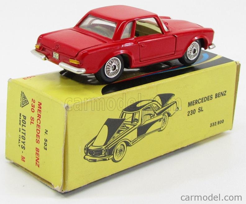 Voiture ancienne grise POLITOYS Mercedes Benz 230 SL Made In Italy échelle 1/43