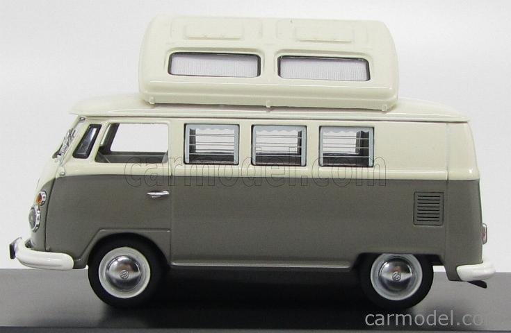 SCHUCO 03545 Scale 1/43 | VOLKSWAGEN T1 CAMPING BUS - CARAVAN GREY IVORY