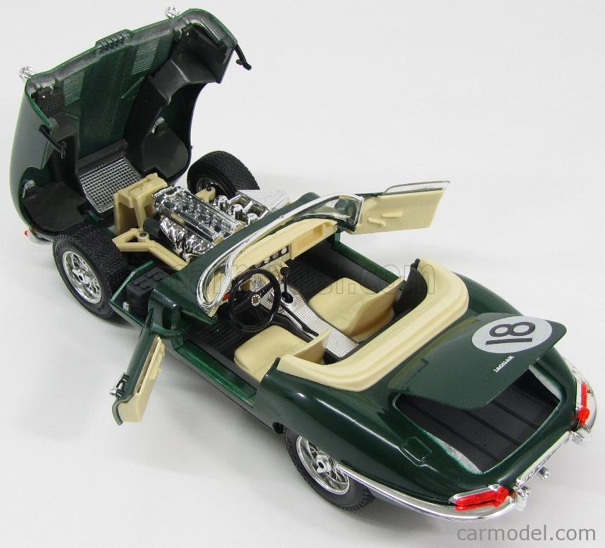 BURAGO 3016 Scale 1/18 | JAGUAR E-TYPE SPIDER N 18 LE MANS 1961