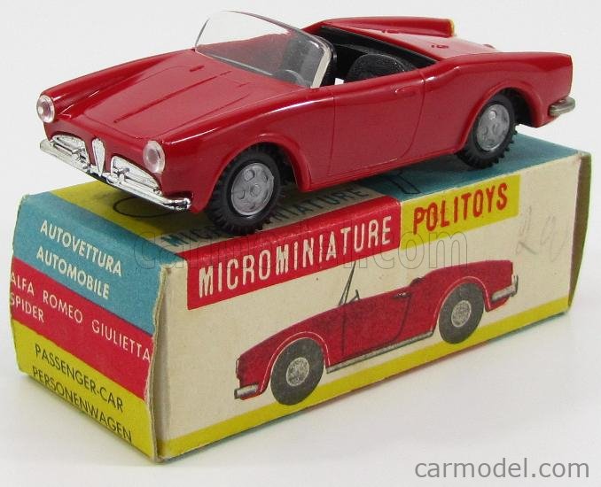 Alfa Romeo 2000 spyder 1/43 ポリトーイNo.41 POLITOYS PLAST POLPL027 Scale 1/41 | ALFA ROMEO GIULIETTA SPIDER RED