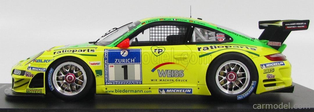 ミニカー MantheyRacing Porsche 911 GT3 RSR 2009 Spark 1/43