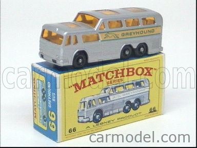 MATCHBOX 66 Scale 1/66 | MATCHBOX GREYHOUND AUTOBUS SILVER