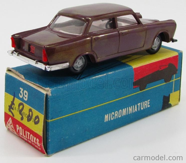 POLITOYS PLAST POLPL039 Scale 1/41 | ALFA ROMEO 2000 BERLINE BORDEAUX PEARL