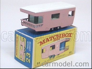 MATCHBOX 23 Scale 1/66 | MATCHBOX TRAILER CARAVAN PINK WHITE