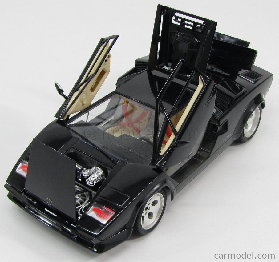 BURAGO 3037 Scale 1/18 | LAMBORGHINI COUNTACH LP5000S 1988 BLACK