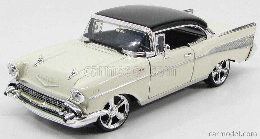 MOTOR-MAX 79006W Scale 1/18 | CHEVROLET CHEVY BEL AIR CUSTOM 1957 IVORY ...