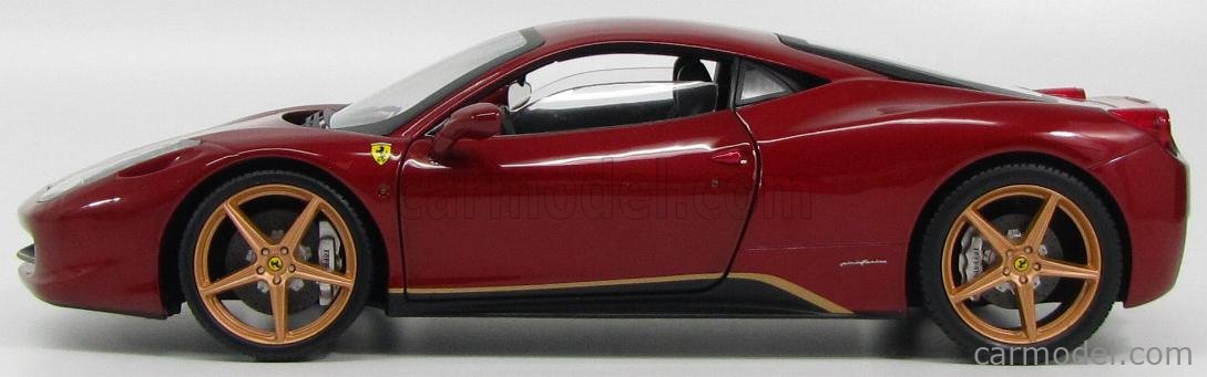 Ferrari 458 Italia China Edition - Hot Wheels Elite 1/18 - Rouge - BCK12