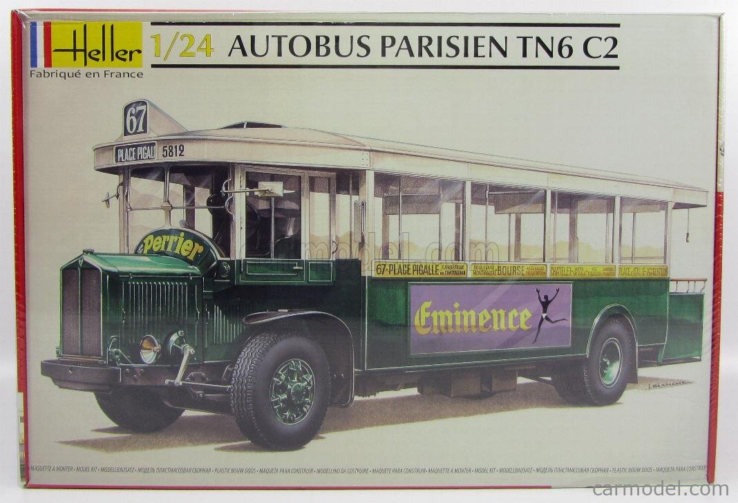 Maquette Bus Heller 1/24 - Autobus Parisien TN6 C2 - Réf 80789 Bus Ancien
