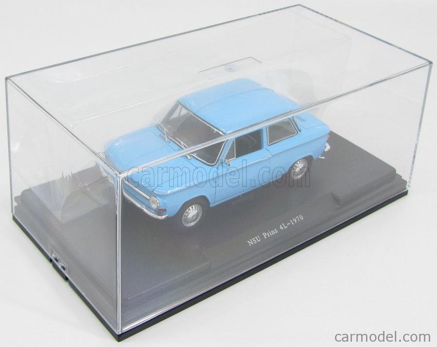 WHITEBOX WB124014 Masstab: 1/24  NSU PRINZ 4L 1970 - CON VETRINA - WITH  SHOWCASE LIGHT BLUE