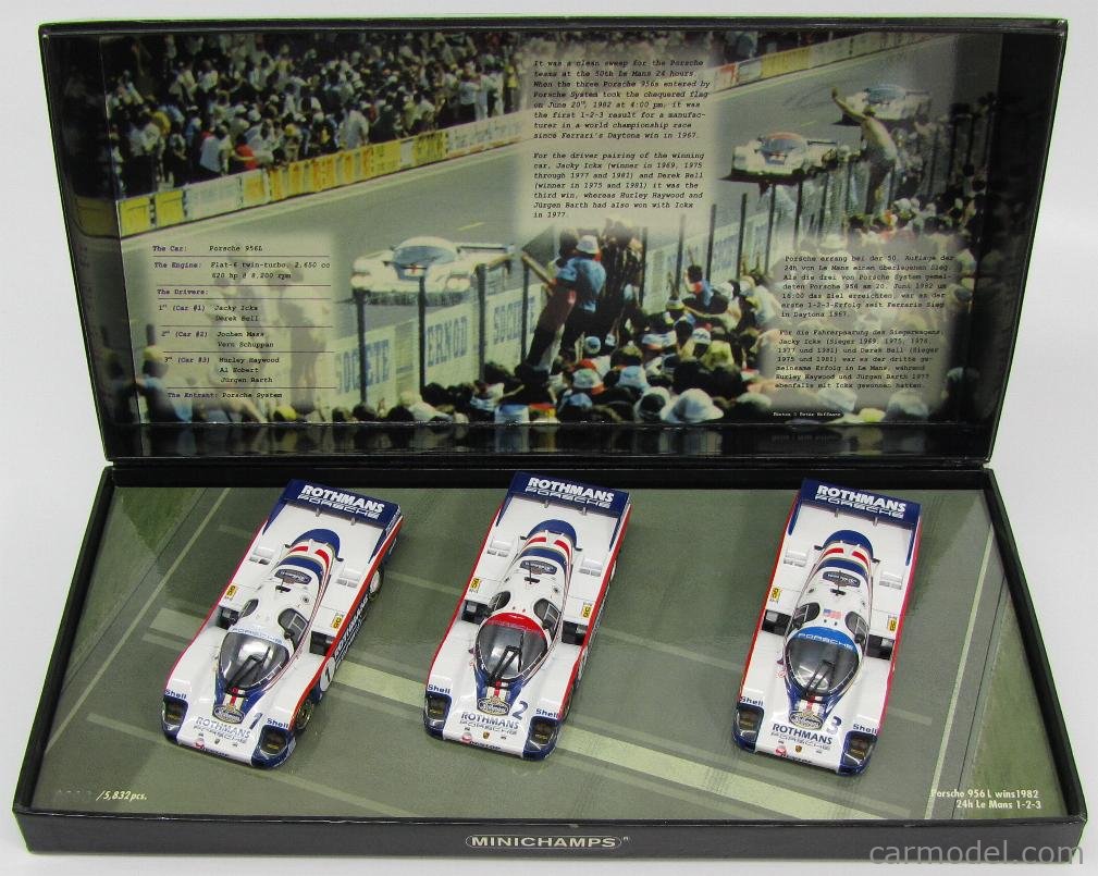 MINICHAMPS 402826503 Escala 1/43 | PORSCHE SET 3X 956L N 1 2 3 24h