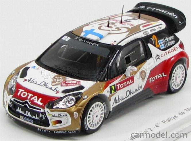 VOITURE SEBASTIEN LOEB 1/43 CITROEN DS3 WRC RALLYE MONTE CARLO 2013