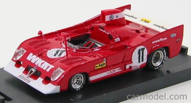 Brumm 1/43 Alfa Romeo 33 TT 12 N°1 – Test Voiture Monza 1975, Moulage Rouge, Collection Italie