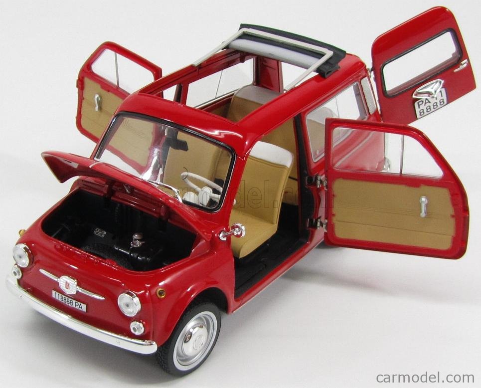 NOREV 187722 Scale 1/18 | FIAT 500 GIARDINIERA 1960 ROSSO CORALLO - RED