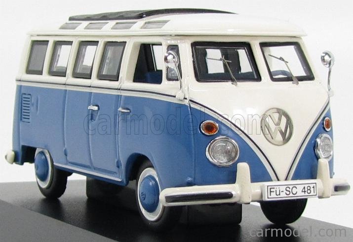 SCHUCO 03563 Scale 1/43 | VOLKSWAGEN T1 SAMBA MINIBUS 1962 BLUE WHITE