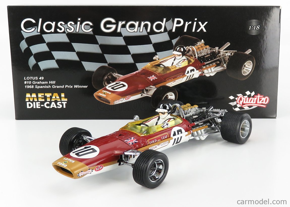 1968 Lotus 49 espagnol Grand Prix Winner GRAHAM HILL QUARTZO STAUER Limited Edition hors du paquet 