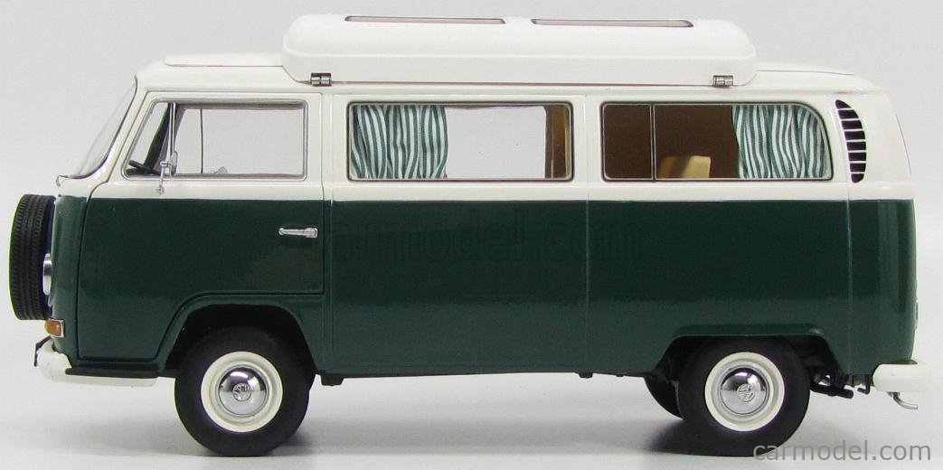 SCHUCO 01860 Scale 1/18 | VOLKSWAGEN T2a CAMPER CAMPINGBUS 1965 GREEN IVORY