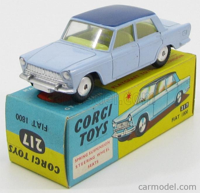 Corgi Toys 217 Fiat 1800 Miniature 1/43 Couleur Moutarde Boîte D'origine