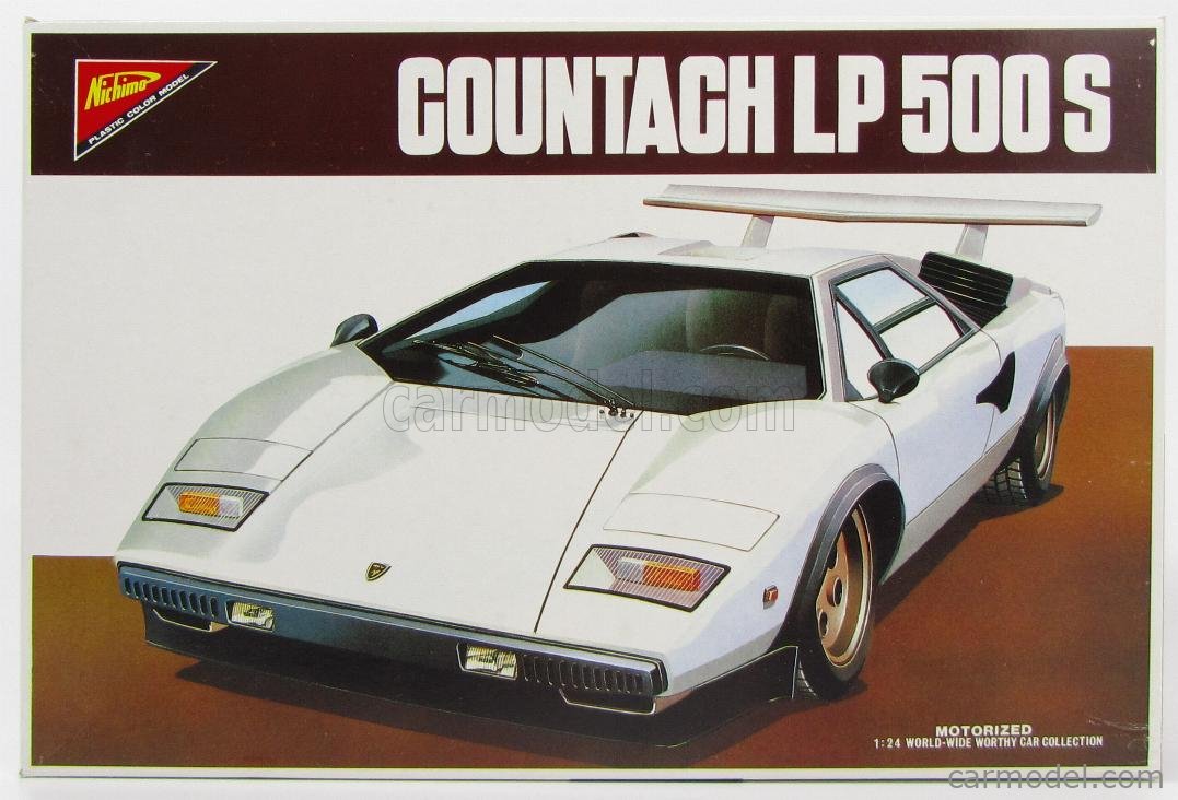 Lamborghini Countach LP500S 1/24 Plastic Model Kit, w/ Red