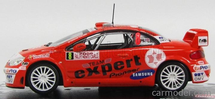 Miniature Peugeot 307 WRC #8 - Rallye Monte Carlo 2006, Pilote H. Solberg, échelle 1/43 Altaya