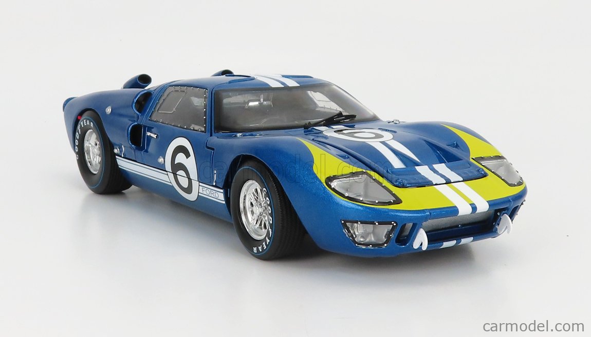 SHELBY-COLLECTIBLES SHELBY416 Scale 1/18  FORD USA GT40 MKII COUPE TEAM HOLMAN & MOODY N 6 24h LE MANS 1966 M.ANDRETTI - L.BIANCHI BLUE MET YELLOW